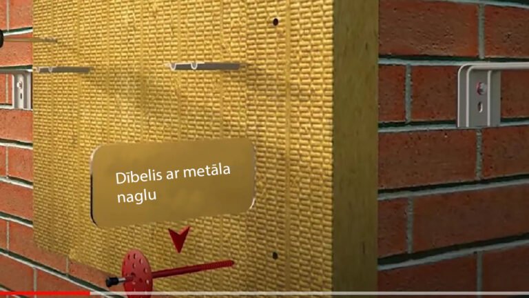 Akmens vates dībelēšanas darbi fasādes siltināšanas laikā